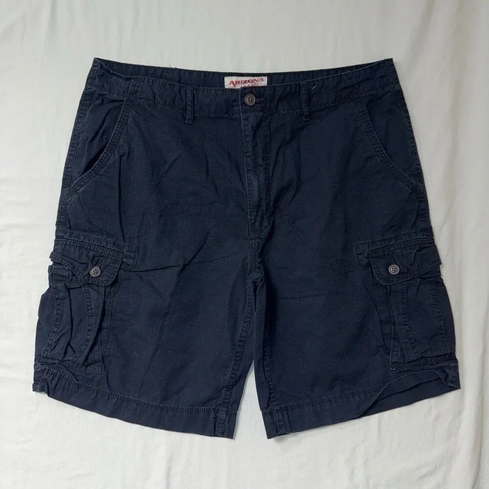 Black Cargo Shorts Mens 40 Casual Utility Outdoor Summer Beach Classic Basic